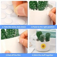 100/500 Pcs Transparent Balloon Glue Dots, 10mm Removable, For Office & Craft Use, Essential For DIY! - Multicolor - View 6