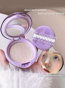 Gege Bear 1 件装控油面部粉饼，哑光光滑无瑕定妆粉，防水持久定妆粉，面部化妆品 - 彩色 - 查看 6