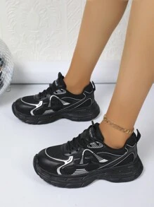 Women's Mesh Platform Sneakers - Breathable, Fashionable, Low-Top Athletic Shoes - Casual Lace-Up Sports Shoes - Suitable For Women - For Running, Walking, And Daily Wear - Women's Gradient Thick-Sole Sports Shoes - Fashionable Lace-Up Low-Top Running Training Shoes, All Match Sports Sneakers - Breathable Mesh And Rubber Outsole, Suitable For Casual And Sports Occasions - Perfect Gift For Fashionable Women