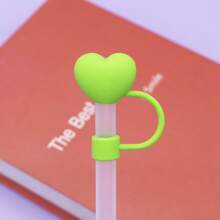 3/5pcs Multicolor Heart Shaped Reusable Silicone Drinking Straw Covers, Rhinestone Heart Design, Dust-Proof Straw Plug Caps, 10mm Straw Diameter, Suitable For Cups (Straws Not Included) For Valentine's Day - Multicolor - View 7