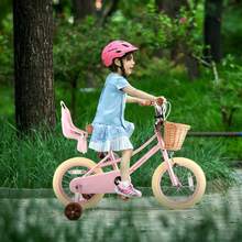 Rully Girls Bike For 2-7 Years Children, Retro Kids Bike With Training Wheels | Bell | Doll Seat | Basket (12"/14"/16") - Hồng - Xem 7
