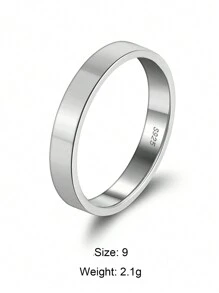 1枚简约优雅的925纯银/14K金/银永恒戒指，3毫米宽，光泽亮丽，适合日常佩戴，也适合生日派对、圣诞节、情侣戒指和周年纪念日礼物。