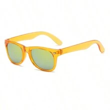 Fashion Children's Fashion Glasses Boys Girls Transparent Color Reflective Frame Rivet Micro-Grain Eyeglasses