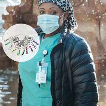 5pcs/10pcs Colorful Pen Holder Clips With Silicone Grips, Metal Lobster Clasp Attachments For Nurse Badge Reels And Lanyards Back To School