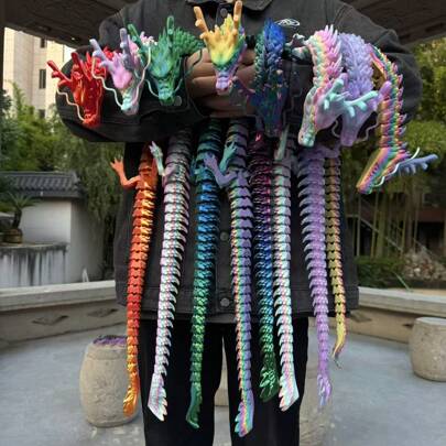 1 pieza Decoración de sobremesa gigante de 90 cm/35,43 pulgadas, regalo de Navidad, Halloween, Acción de Gracias, Día de San Valentín o Pascua, modelo de dragón volador 3D impreso, decoración de interior de automóvil, decoración de escritorio de oficina, hermoso regalo festivo, regalo broma de gran tamaño