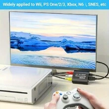 RCA To HDTV AV To HDMI Video Signal Upgrade Device, USB Powered, Matte Surface, 5V, Compatible With PS1, PS2, PS3, N64, SNES, VHS, Blu-Ray And DVD Players - Black - View 7