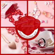 10pcs Heart Gift Bags, Red Pink Heart Resealable Packaging Bag, Cute Cookie Candy Pouch, Jewelry Bag For Valentine's Day Gift Wrapping, Earring Necklace Jewelry Gift Packaging - Heart Shaped Storage Bag - View 7