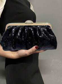 Sequin Sparkling Crystal Metallic Evening Clutch - Perfect For Party, Wedding, Prom, Dinner/Banquet, Matching With Wedding Dress, Formal Dresses, Prom Dress, Birthday Dress