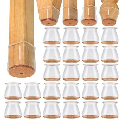 4/8/16/36 件硅胶椅腿地板保护套带毛毡垫 - 防刮椅套、家具滑轨、易滑动、降噪 - 多功能适合家庭和办公室使用。（浅棕色）