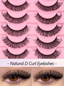 Rikuaild 10 Pairs D Curl Russian False Eyelashes, Natural Lengthening & Volumizing, Fluffy Criss-Cross 3D Effect, New Design - 交叉款 - 查看 3