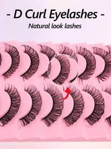 Rikuaild 10 Pairs D Curl Russian False Eyelashes, Natural Lengthening & Volumizing, Fluffy Criss-Cross 3D Effect, New Design - 交叉款 - 查看 2