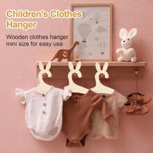 10 paquetes de perchas de madera para niños recién nacidos, niñas y niños, perchas para la guardería con orejas de conejo, ideales para colgar ropa, abrigos y pantalones - Amor de San Valentín