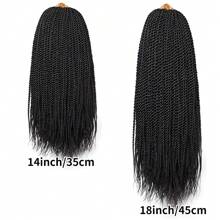 1/8 Packs Senegalese Twist Crochet Hair 14/18 Inch Crochet Hair, Small Twist Crochet Braids Hair Hot Water Setting, Pre-Looped Crochet Braiding Hair