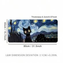 Tấm lót chuột cỡ lớn dễ thương hình mèo bầu trời đầy sao Van Gogh, tấm lót bàn chơi game, tấm lót bàn phím lớn, có thể giặt được, đế cao su chống trượt, thiết kế cạnh khóa, tấm lót chuột quà tặng, tấm bảo vệ máy tính để bàn, tấm lót bàn học, nhiều kích cỡ có sẵn, tấm lót bàn phím máy tính, tấm lót máy tính xách tay tấm lót chuột chơi game trở lại trường Phụ kiện bàn làm việc Văn phòng phẩm Văn phòng Phụ kiện bàn làm việc Bàn di chuột Tấm lót chuột cho bàn làm việc - mèo sao - Xem 16