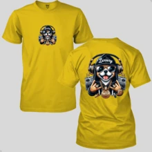 Men's Cotton Blouse Dog Print T-Shirt Luxury C66 New Release - Màu vàng - Xem 2