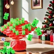 1 Set Frog Balance Tree Game, Multiplayer Tabletop Game, Frog Stacking Toys, Board Game, Party Interactive Toy
