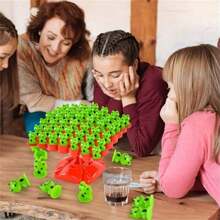 1 Set Frog Balance Tree Game, Multiplayer Tabletop Game, Frog Stacking Toys, Board Game, Party Interactive Toy