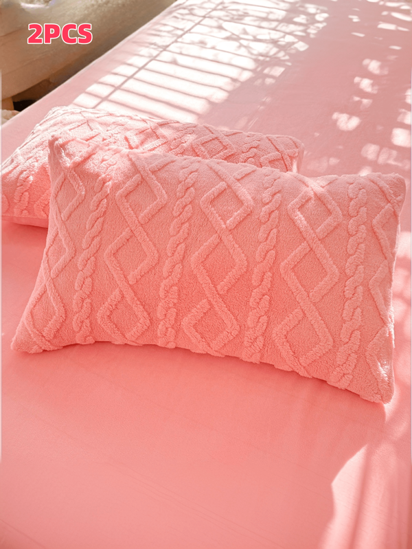 2pcs Set Milk Velvet Pillowcase, Skin-Friendly & Soft, Suitable For Home Use
