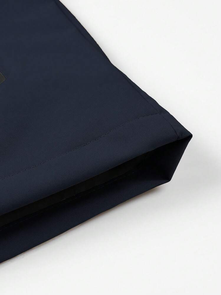 Chaqueta cortavientos con capucha con cordón, bolsillo con cremallera, versátil y casual, adecuada para uso diario - azul real - Añade 7