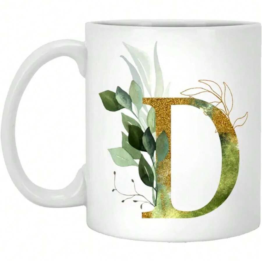 Initial Coffee Mugs,11 Oz, A-Z Alphabet Letter Monogram Mugs, Birthday Christmas New Year Gift For Friends Dad Mom Sister Coworker - D - 查看 1