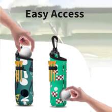 1pc Portable Golf Ball And Tee Bag With Keychain Clip, Waterproof Golf Protection Bag, Easy To Install And Store Storage Bag, Suitable For Golf Accessories - Multicolor - View 7