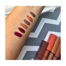 Paquete Set De 6 Labiales Líquidos Mate Colores Rojos Café y Nude larga duración - Multicolor - Ver 2