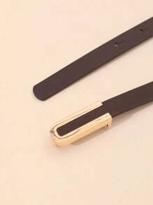 1 件女士纯色几何扣时尚腰带，适合秋季、秋季、万圣节装饰