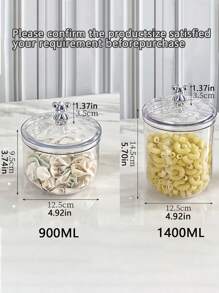 1pc/ Sealable Jar With Lid, Reusable Clear Plastic Sealable Jar With Cute Bear Shape Lid, Home Kitchen Food Storage Container For Kitchen Organisation And Storage, Perfect For Storing Snacks, Sweets, Tea, Nuts, Cereals And Coffee Beans.