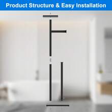 Freistehender Toilettenpapierhalter mit Ablagefläche Oben, schwarzer Toilettenpapierhalterständer, Boden-Klopapierhalter Stehend