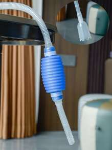 1pc Aquarium Siphon, Manual Fish Tank Siphon Water Changer, Gravel Cleaner For Fish Tank - Blue - View 4