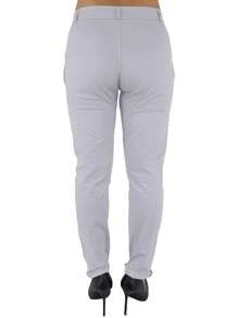 JOPHY & CO. Pantalón de mujer de algodón elástico con bolsillos (código 3020) - Gris - Ver 2