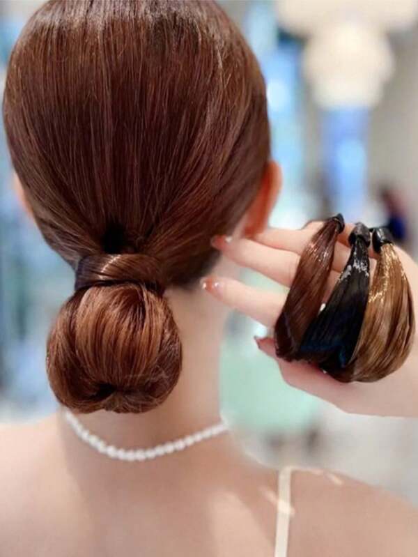 1pc Wig Headband Elastic Hair Scrunchie Ponytail Holder Hairpiece For Women Girls, Fashion Natural Hidden Hair Tie Accessories