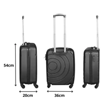 Dorrego Mala Rígida de Cabine para Avião 36x20x54 - Mala de Mão Pequena com Rodas 360° e Código de Segurança - Leve e Compacta - Dorrego