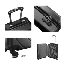 Dorrego Mala Rígida de Cabine para Avião 36x20x54 - Mala de Mão Pequena com Rodas 360° e Código de Segurança - Leve e Compacta - Dorrego