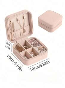 1 Piece Mini Jewellery Organizer, Portable Zipper Travel Jewellery Organizer Box, Ladies Gift Box, Multi-Functional Jewellery Display Rack, Suitable For Rings, Pendants, Earrings, Necklaces And So On. - Suitable Gift Box For Girls And Ladies, Halloween Gift Box, Christmas Gift Box.
