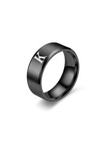 1pc Fashionable Stainless Steel Letter Detail Ring For Men For Daily Decoration - Black - View 21