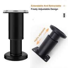 Bed Leg 4pcs Furniture Legs Bathroom Cabinet Legs Black Foot Adjustable Metal Furniture Legs Bed Base Feet For Sofa Table Leg With Screws(12CM-18CM) - Black - View 3