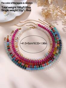 NAIZHU 1/3/5 chiếc Vòng cổ hạt đá thủ công cao cấp, Vòng cổ choker phong cách Bohemian Dopamine nhiều màu, Phụ kiện quà tặng tiệc/lễ hội, Màu ngẫu nhiên - Nhiều màu - Xem 7