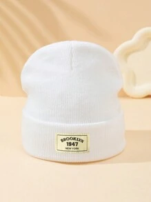 1 件儿童多色纯色时尚简约户外防风可爱舒适针织帽，适合日常使用，四季，秋冬