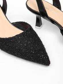 Plus Size Wide Width High Heel Shoes, Fashion Casual Versatile Commuting Mid Heel Women Shoes