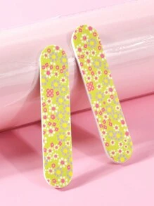 10支迷你彩色指甲锉，双面EVA美甲花朵锉，抛光块和美甲工具，带收纳袋、整理盒、储物盒 - 彩色 - 查看 10