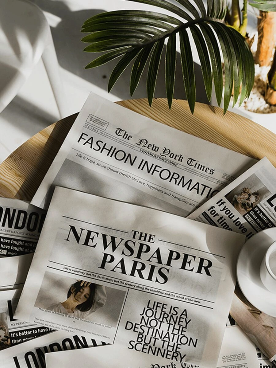 Set de 2 fondos de fotografía comercial con motivos de periódicos en inglés, accesorios decorativos para fotografía callejera y estilo "Ins", perfectos para decorar habitaciones y dormitorios, decoración de otoño
