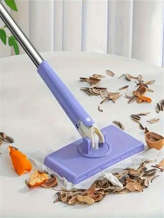 1pc Multi-Purpose Mop With Adjustable Handle And Replacement Mop, A 360 Degree Rotating Tabletop Mop, A Cloth Handle Design For Easy Fabric Changing, And A Hidden Tweezer For Home And Office Use