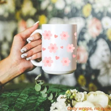 1Pc/4Pcs Daisy Strawberry Flower Heart UV Dtf Cup Wraps Transfer Sticker For Cup Mug Watter Bottle Tumbler Laptop Furniture Phonecase Waterproof & Scratch-Resistent UV Dtf Wraps Decal For 16oz Libbey Glass Cup DIY Craft Decorations Rub On Transfers Stickers For 16 Oz Libbey Glasses Mug Tumbler Bottle Phone Laptop Furniture Back To School