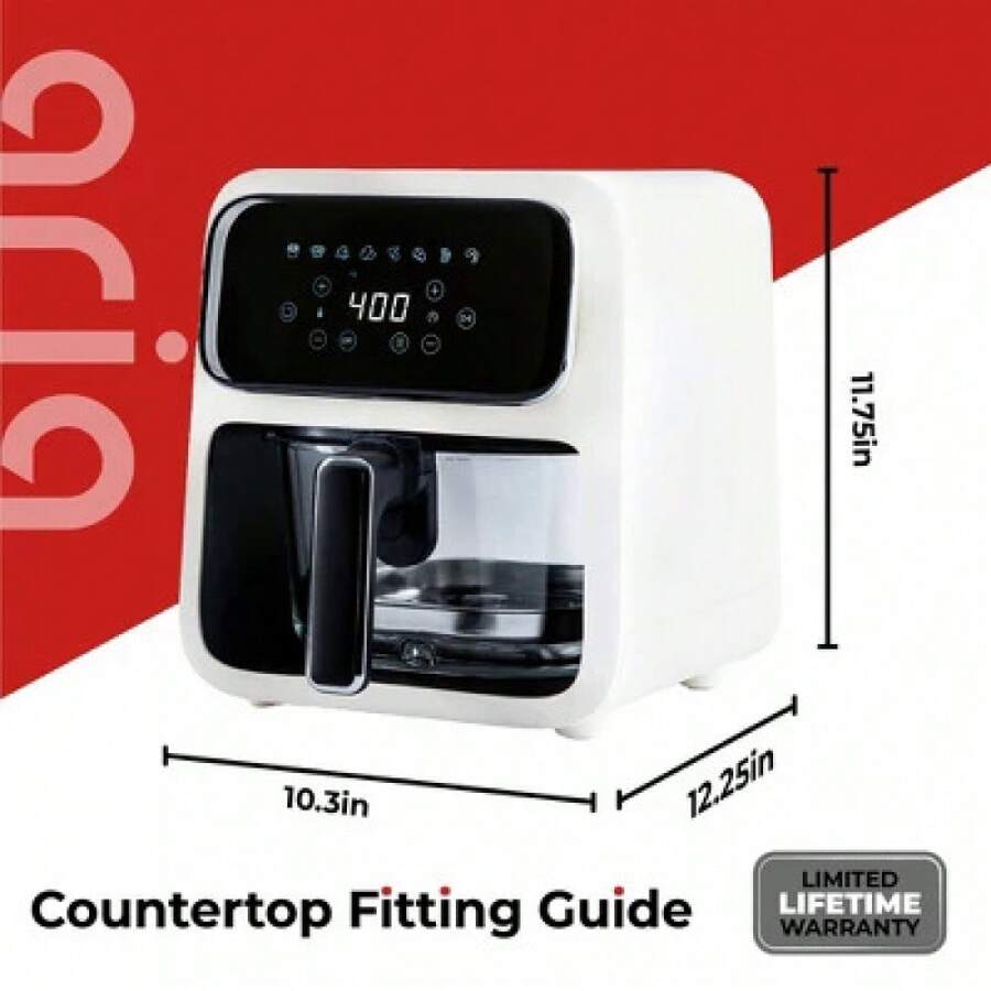 Glass Air Fryer ToxinFree Basket, Touch Screen, 8 Presets, Dishwasher
