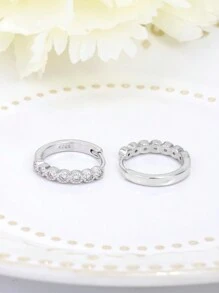 Orecchini di moda, semplici ed eleganti orecchini a cerchio in zirconia cubica, adatti per uso quotidiano, regalo di compleanno