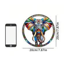 1 Piece, Elephant Decoration, Animal Decoration, Suncatcher, (8 Inches * 8 Inches/20 Centimeters * 20 Centimeters) Wall Decoration, Indoor And Outdoor Art Wall Decoration, Flower Wreath Decoration, Flower Wreath Center, Porch Decoration, Bedroom, Office, Terrace Home Decoration, Holiday Gifts, Window Decoration, Housewarming Gift, Party Decoration