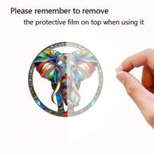 1 Piece, Elephant Decoration, Animal Decoration, Suncatcher, (8 Inches * 8 Inches/20 Centimeters * 20 Centimeters) Wall Decoration, Indoor And Outdoor Art Wall Decoration, Flower Wreath Decoration, Flower Wreath Center, Porch Decoration, Bedroom, Office, Terrace Home Decoration, Holiday Gifts, Window Decoration, Housewarming Gift, Party Decoration
