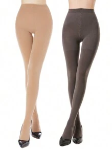 1/2 pary damskich rajstop 70D Sexy Slimming Sheer Opaque Tight, proste legginsy w jednolitym kolorze, eleganckie pończochy