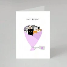 Katzen Blumenstrauß Geburtstagskarte, witzige Geburtstagsgrüße, witzige Geburtstagskarten, Geburtstagsgeschenk für Freundin, Freund, Ehemann, Ehefrau, sie, ihn, Geburtstagsgeschenk für gute Freunde